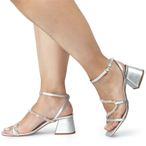 Sandalias Prateadas Salto Baixo - Sandália Feminina Salto Baixo Strass - HB3 Prata - Lumiss