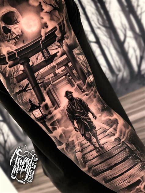 samurai torii gates tattoo samurai tattoo sleeve japanese sleeve