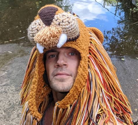 Lion hat crochet lion hat cosplay halloween festival wear costume ...