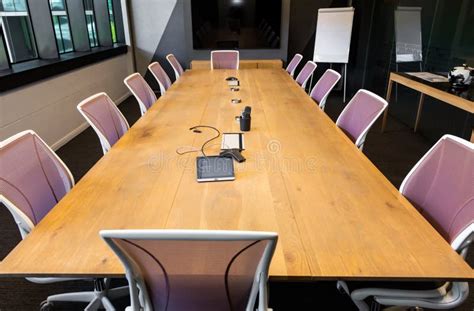 Empty Boardroom Table and Chairs Stock Image - Image of company, management: 272254179