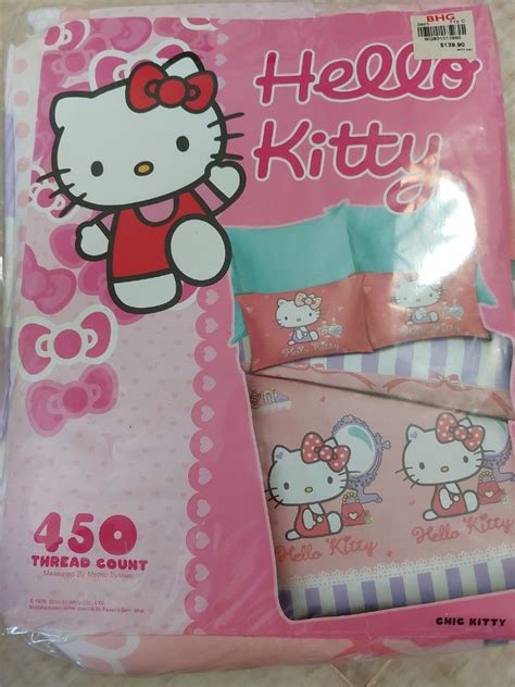 Hello Kitty bed full set sheets, Furniture & Home Living, Bedding ...