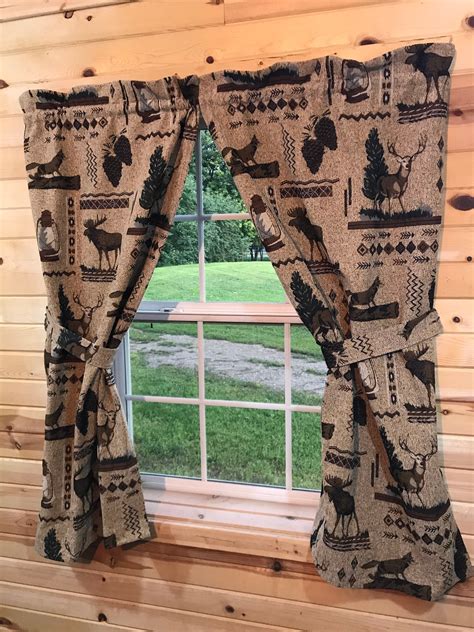 Rustic Cabin Curtains - Etsy