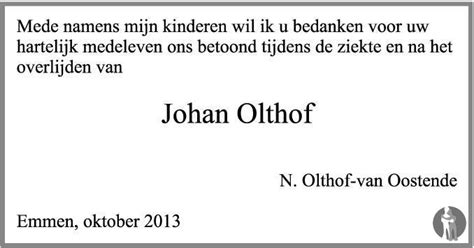 johan olthof    overlijdensbericht en condoleances mensenlinqnl