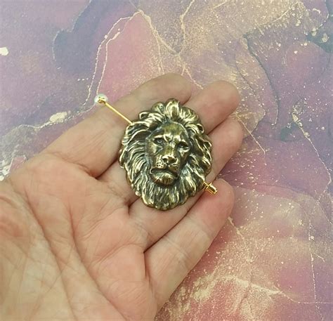 Gold Lion Shawl Pin Lion Scarf Pin Gold Shawl Pin Lion Pin - Etsy