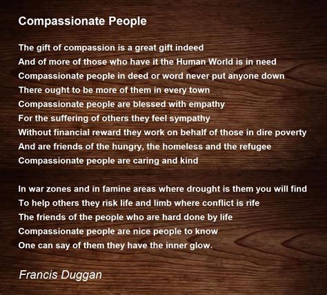 Compassionate People - Compassionate People Poem by Francis Duggan