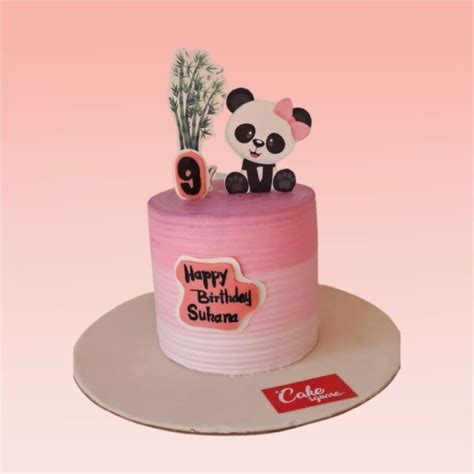 Cute Baby Panda Pink Birthday Cake - Cake Square Chennai | Top Cake ...