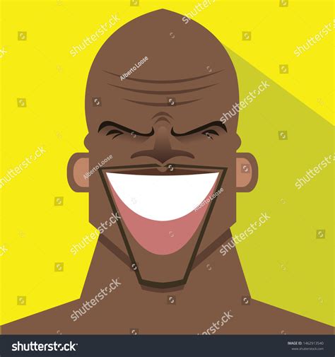 Character Bald Black Man Smiling On Stock Vector (Royalty Free ...