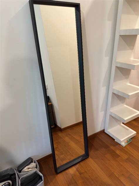 IKEA Mirror NISSEDAL black frame 160x40 cm, Furniture & Home Living ...
