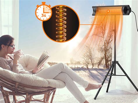 1500W Electric Infrared Outdoor Patio Heater with Remote | Cracked