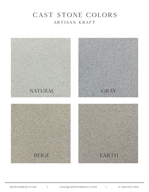 Four Cast Stone Color Samples - Etsy