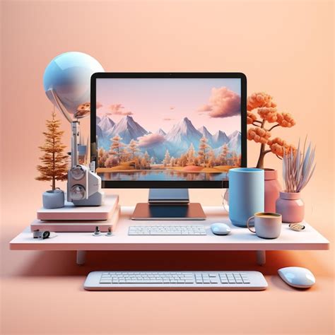 Premium Photo | Minimalist desk