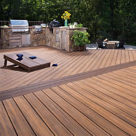 Trex Transcend 1 in. x 5.5 in. x 1 ft. Havana Gold Composite Decking ...