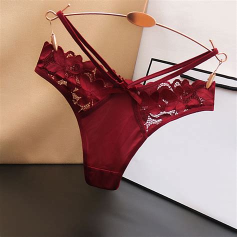 New Pure Lace Transparent Underwear For Girls Low Waist Seamless Hollow
