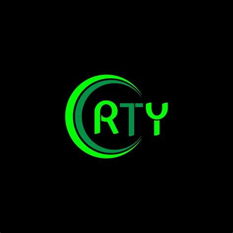 Diseño del logotipo de la letra RTY en fondo negro RTY iniciales ...