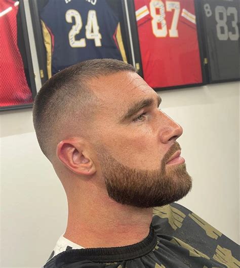 Pin by BB on ️Travis Kelce ️ | Men fade haircut short, Buzz cut with ...