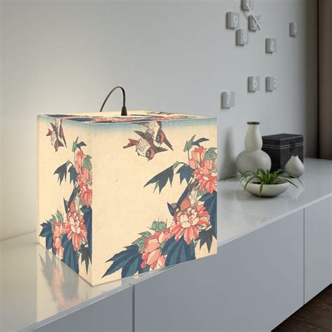 Vintage Japanese Swallows and Roses Zen Light Cube Lamp - Etsy