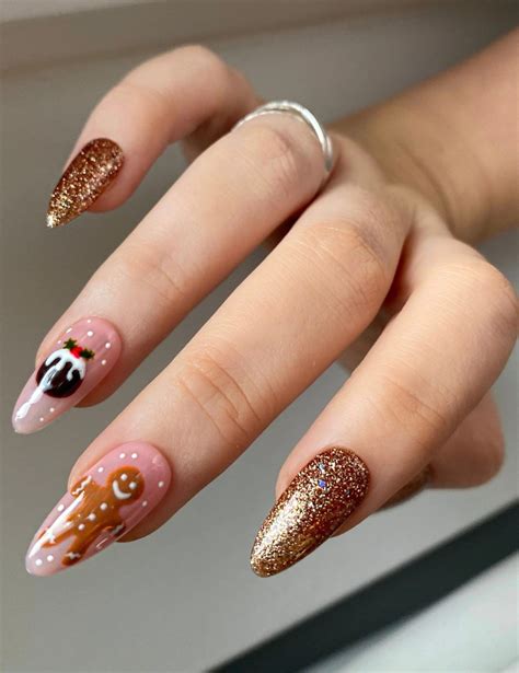Glittery Gingerbread Nails Pictures, Photos, and Images for Facebook