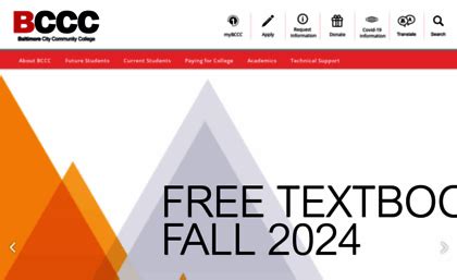Bccc.edu website. Baltimore City Community College / BCCC Home.