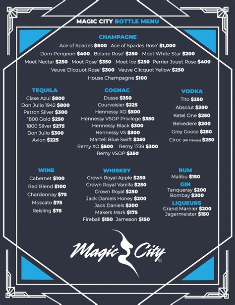 Menus | Magic City Reservations