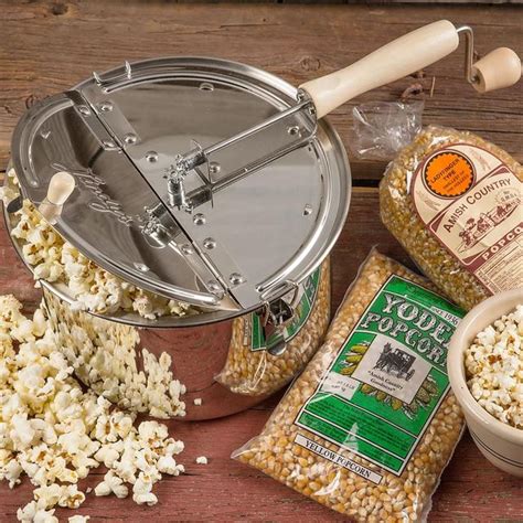 Stainless Steel Popcorn Popper | Popcorn popper, Wood stove cooking ...