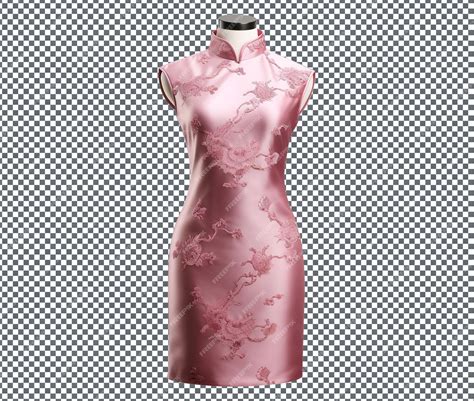 Premium PSD | Beautiful pink brocade wedding dress isolated on