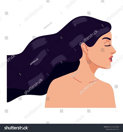 Sexy Woman Profile Naked Character Stock Vector (Royalty Free