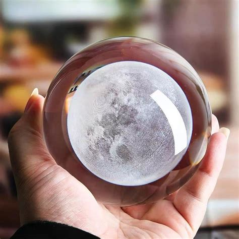 Amazon.com: Hapolenop Bola de cristal de luna láser 3D de 2.4 pulgadas
