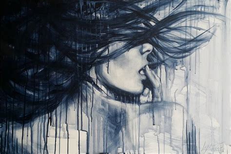 Painting Nude woman, portrait of a woman Temptation of touching ...