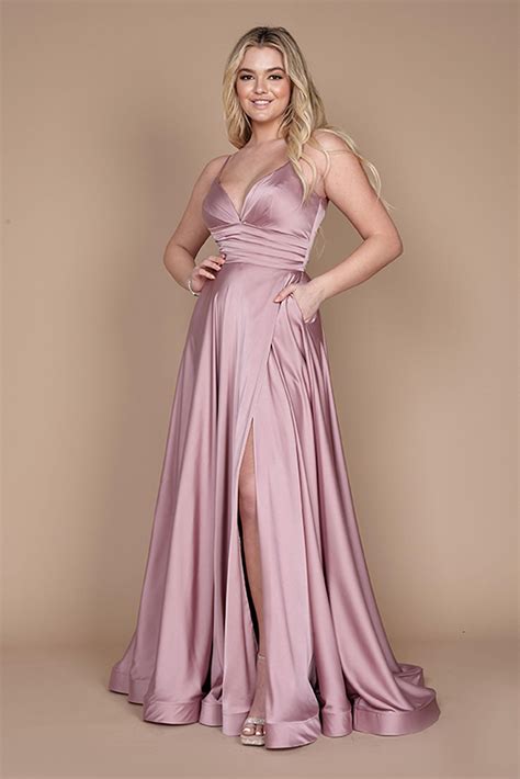 Navy Dylan & Davids Long Spaghetti Strap Prom Formal Gown - Formal