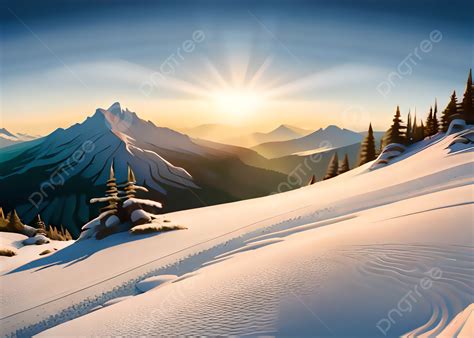 Sunshine In Winter Snow Mountains Beautiful Nature High Quality ...