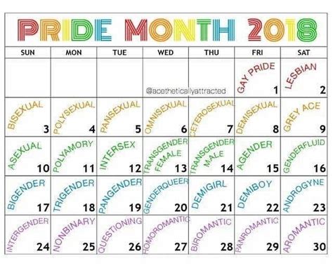 20+ Pride Month Calendar 2019 - Free Download Printable Calendar Templates ️