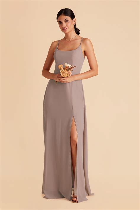 Toffee Amy Wide Scoop Neck Bridesmaid Dress | Birdy Grey
