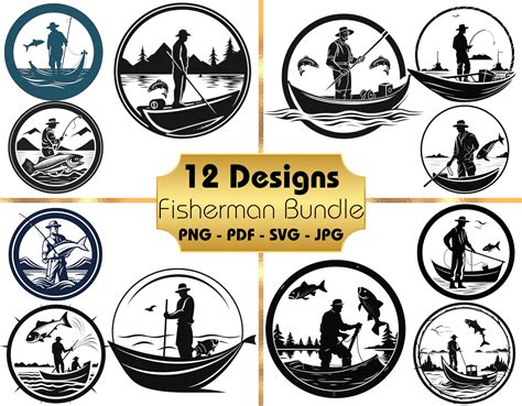 Fisherman Svg, Fishing Svg, Fishing Clipart, Fishing Clipart Png