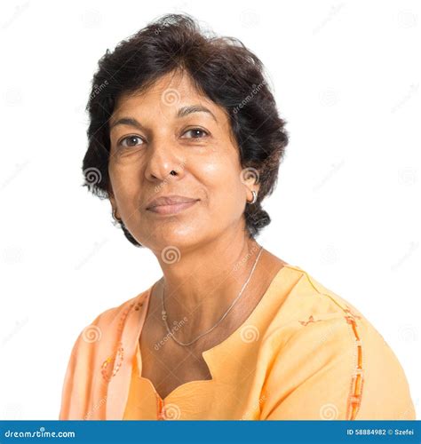 Indian mature woman stock photo. Image of headshot, happy - 58884982