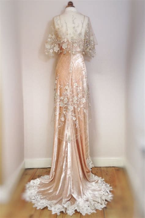 Silk Velvet Wedding Dress in a Belle Epoque Inspired Style | Velvet