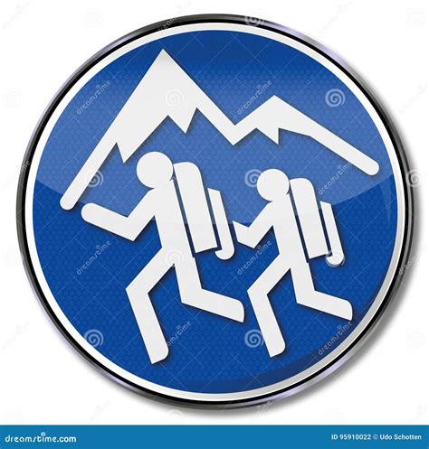 Hiking and mountain hikers stock vector. Illustration of hill - 95910022