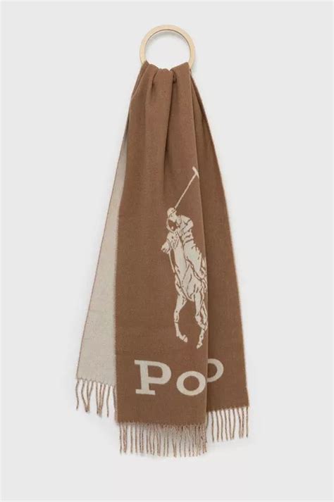 Вовняний шарф Polo Ralph Lauren колір коричневий візерунок | ANSWEAR.ua ...