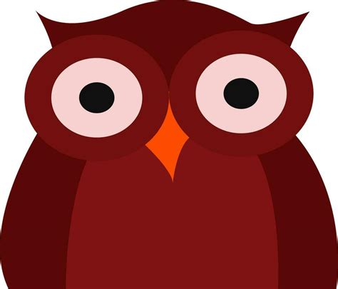 clipart   dark red owl vector  color illustration  vector