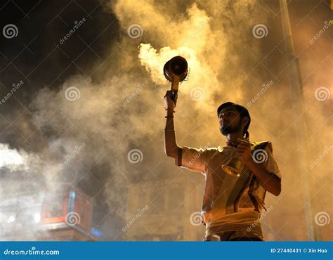 Ganga Aarti At Dashashwamedh Ghat Editorial Photo | CartoonDealer.com ...