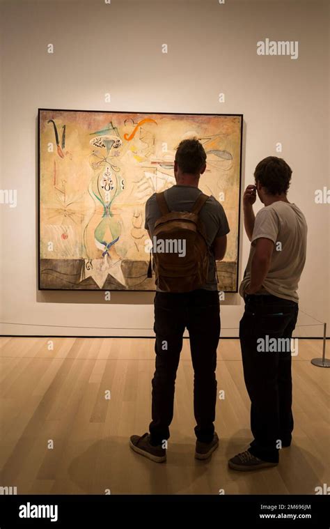 Visitors looking at Mark Rothko painting Slow Swirl at the Edge of the ...
