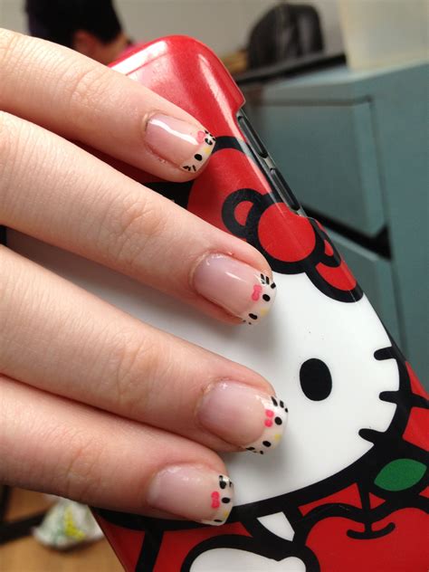 Emma's nails. Hello Kitty. Gel nail art. | Square gel nails, Gel nails