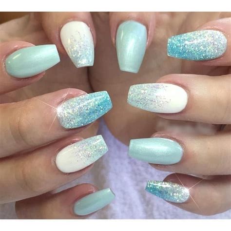 Форма ногтей балерина: 53 модных фото дизайна, как | Tiffany blue nails ...
