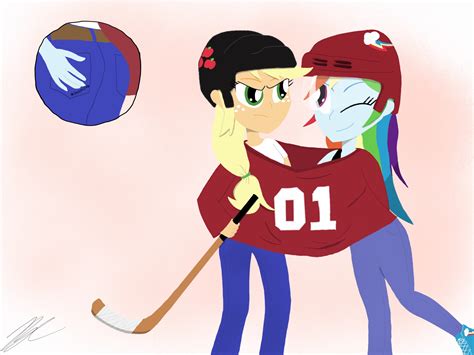 #2111666 - safe, artist:invaderody, applejack, rainbow dash, equestria