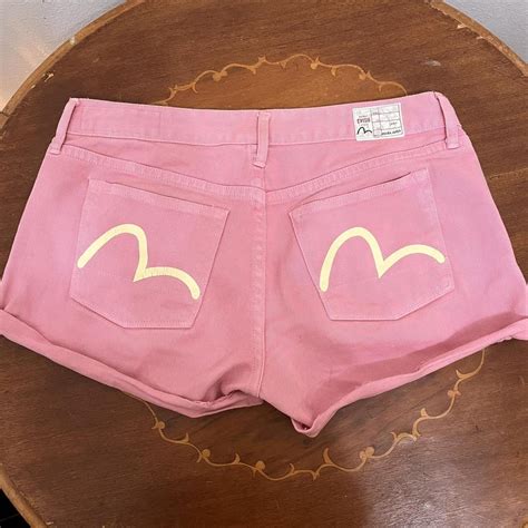 Evisu pink shorts . Have some signs of wear but... - Depop