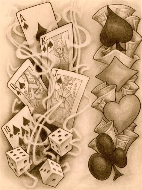 Playing Cards Tattoo Drawing
