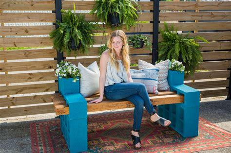 25 DIY Garden Bench Ideas - Free Plans for Outdoor Benches: Cinder ...