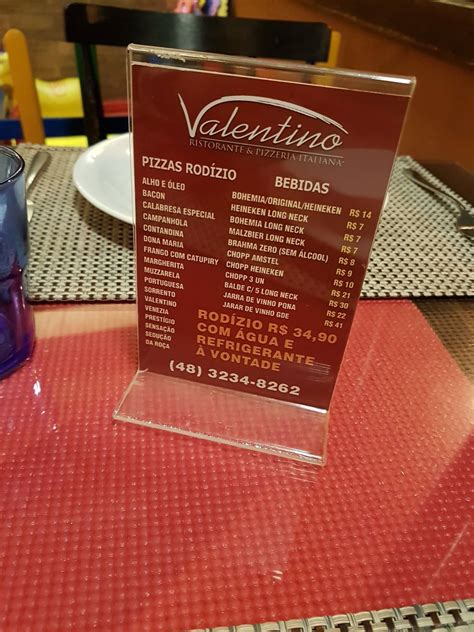 Valentino Restaurante E Pizzaria - Menu em Restaurante e Pizzaria Valentino, Florianópolis