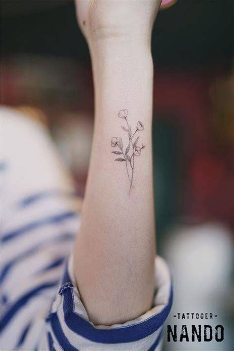 Wildflower Temporary Tattoo Thin Line Tattoo Floral Tattoo ...