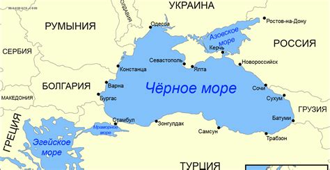 Черное море, карта, флора и фауна - Путеводитель по морям, океанам и ...