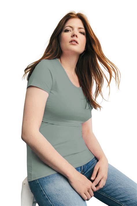 boob design classic organic short sleeve scoop neck top  full
